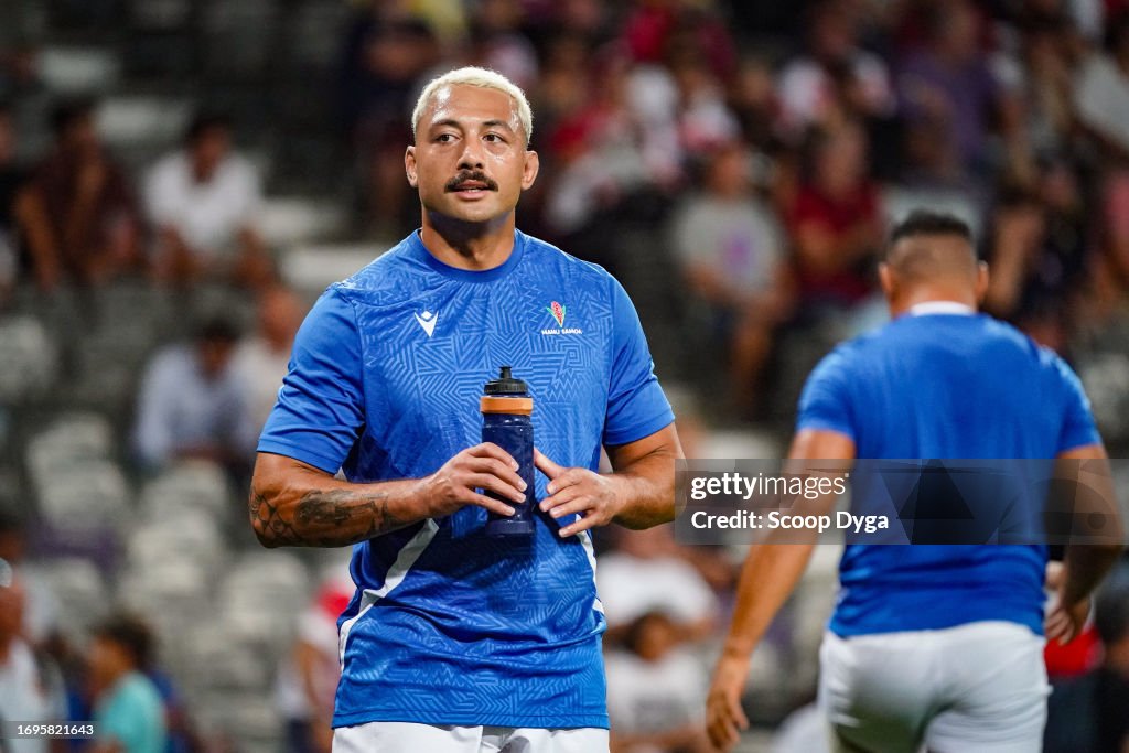 Sam Blade Rugby Sam Slade of Samoa during the 2023 Rugby World Cup Pool D match ...