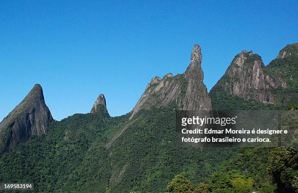 god's finger mountain - teresopolis foto e immagini stock