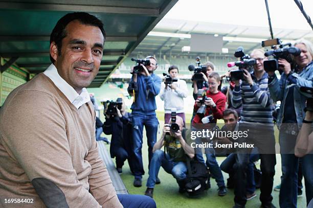 New head coach Robin Dutt is pictured after a press conference of SV Werder Bremen at Weser stadium on May 28, 2013 in Bremen, Germany.