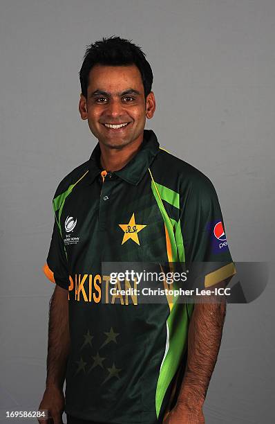 Mohammad Hafeez of Pakistan poses during a Pakistan Portrait Session at the Hyatt Hotel on May 28, 2013 in Birmingham, England.