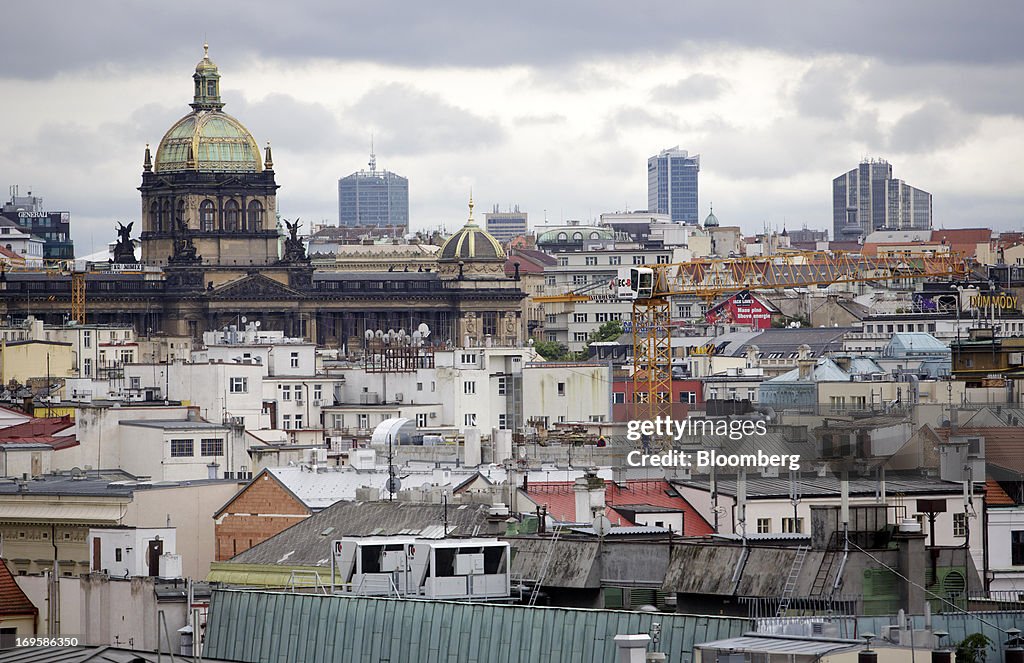 Czech Stock Exchange And Central Bank As Record Long Recession Continues