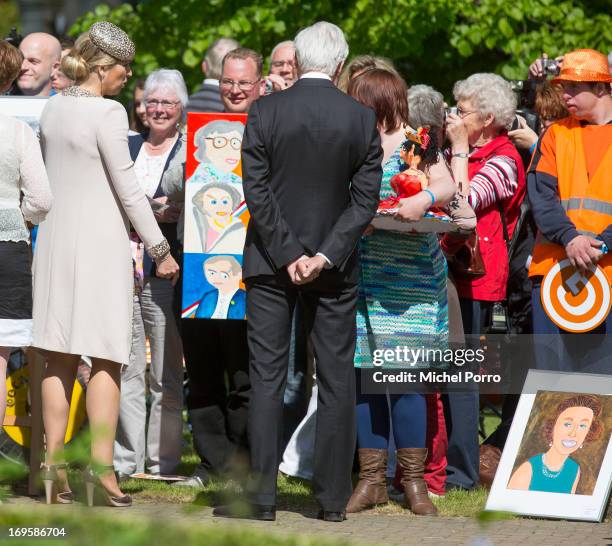 King Willem-Alexander and Queen Maxima of The Netherlands participate in activities during thei one day visit to Groningen and Drenthe provinces at...