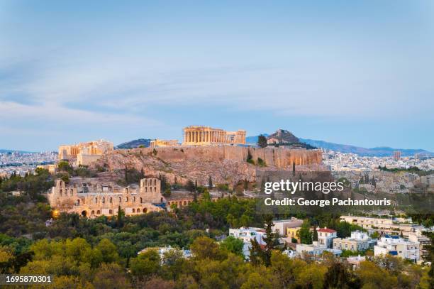 the acropolis in athens, greece - athens democracy stock pictures, royalty-free photos & images