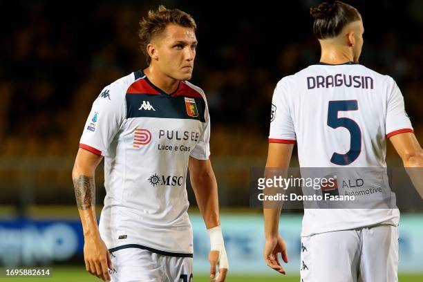 Mateo Retegui Genoa CFC during the Serie A TIM match between US Lecce and Genoa CFC at Stadio Via del Mare on September 22, 2023 in Lecce, Italy.