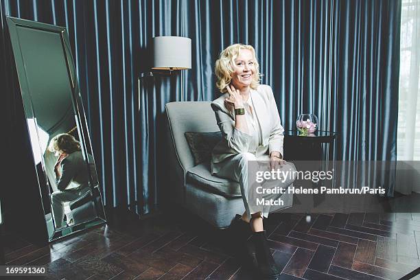 Singer and member of legendary group Abba, Agnetha Faltskog is photographed for Paris Match on April 29, 2013 in London, England.