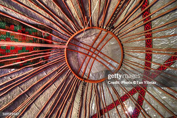 yurt interior - yurt stock pictures, royalty-free photos & images