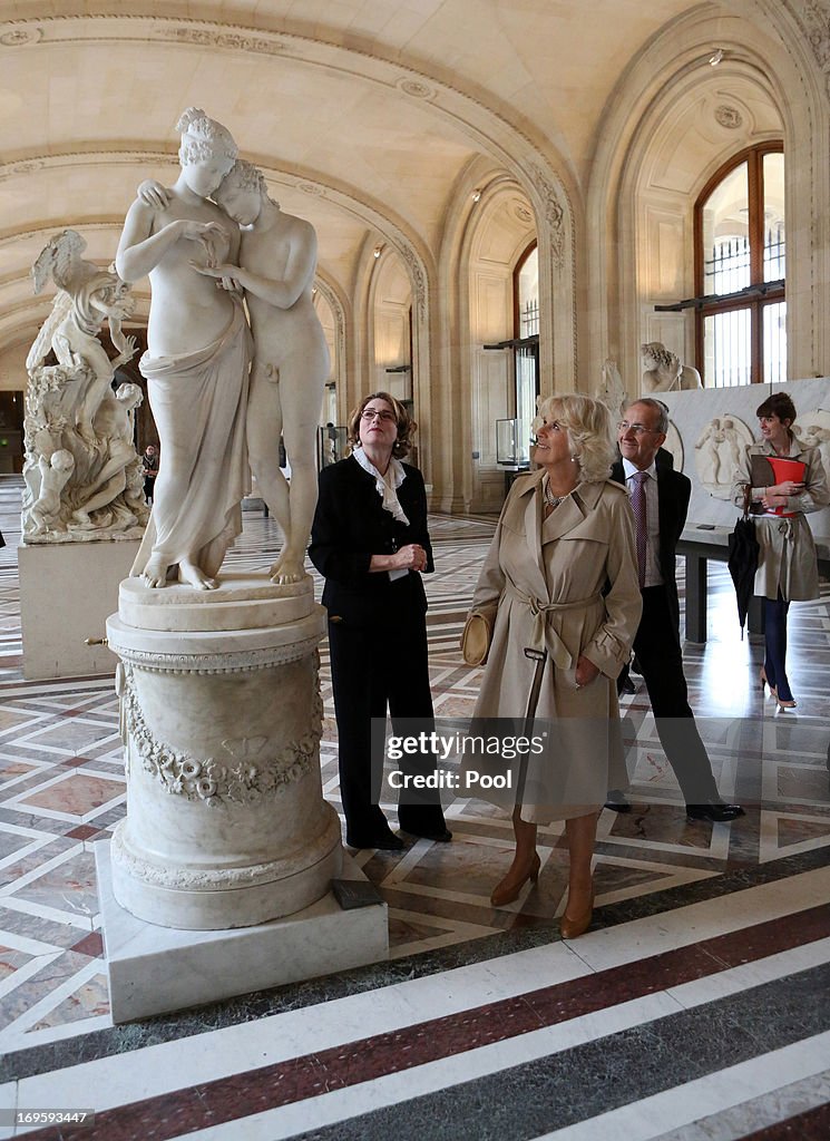 Camilla, Duchess Of Cornwall Visits The Louvre Museum On Her First Solo Overseas Engagement In Paris