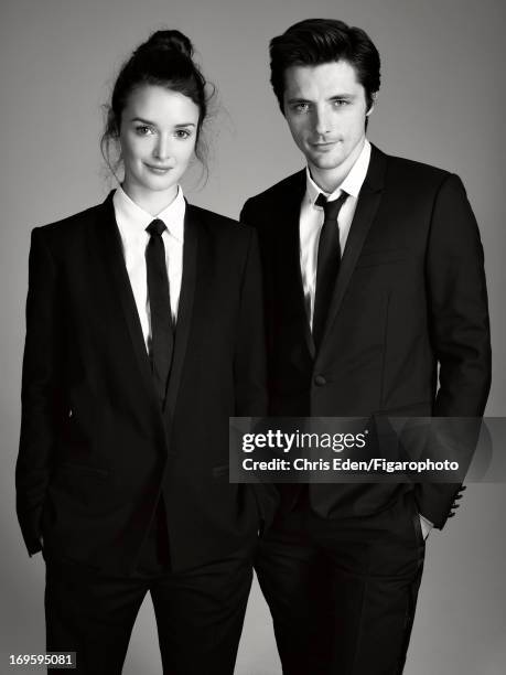 Figaro ID: 105332-021. Actors Raphael Personnaz and Charlotte Le Bon are photographed for Madame Figaro on November 22, 2012 in Paris, France....