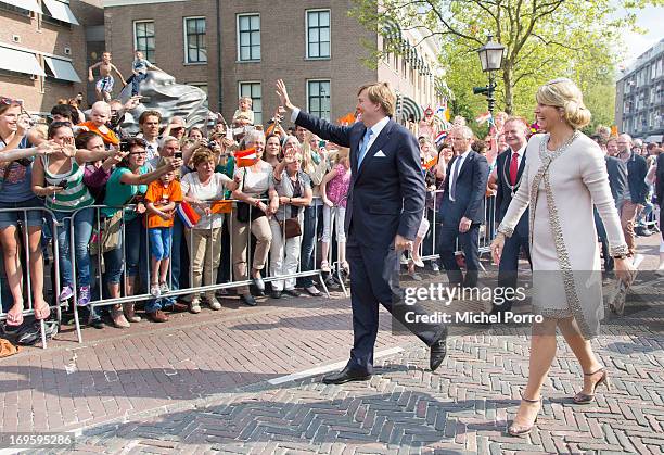 King Willem-Alexander and Queen Maxima of The Netherlands attend activities during their one day visit to Groningen and Drenthe provinces on May 28,...