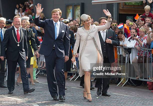 King Willem-Alexander and Queen Maxima of The Netherlands attend activities during their one day visit to Groningen and Drenthe provinces on May 28,...