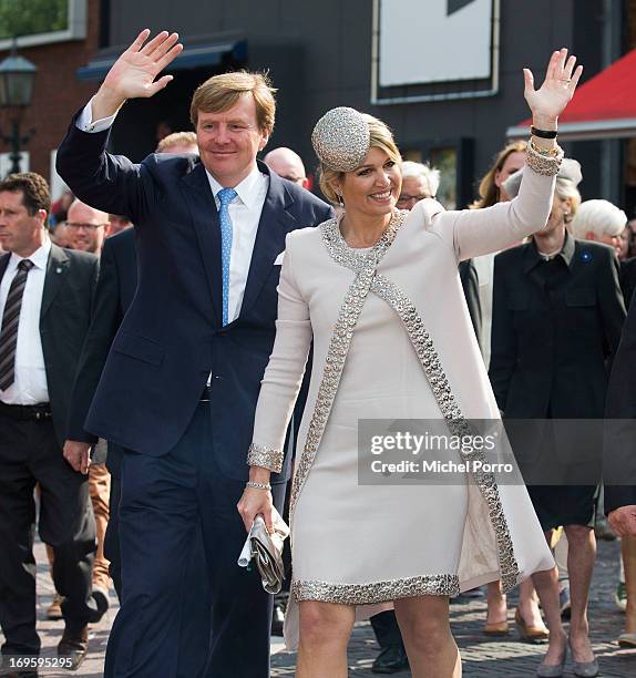 King Willem-Alexander and Queen Maxima of The Netherlands attend activities during their one day visit to Groningen and Drenthe provinces on May 28,...