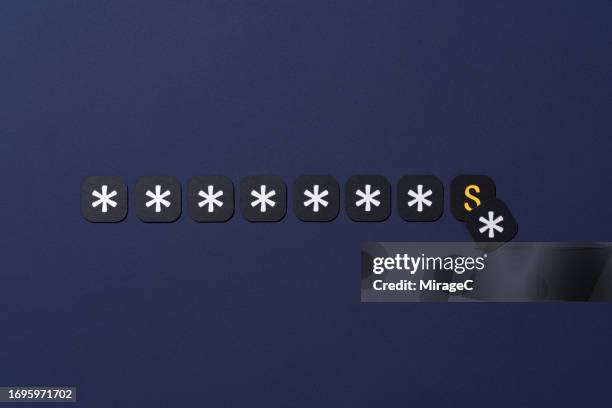 insecure passwords with an asterisk revealed, paper craft - security code stock pictures, royalty-free photos & images