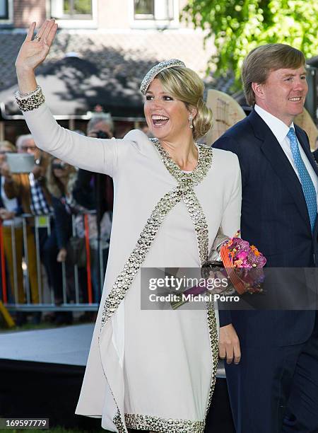 King Willem-Alexander and Queen Maxima of The Netherlands participate in activities during a one day visit to Groningen and Drenthe provinces at...