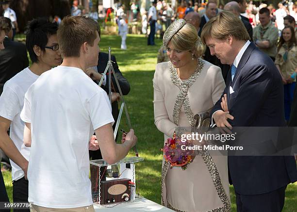 King Willem-Alexander and Queen Maxima of The Netherlands participate in activities during a one day visit to Groningen and Drenthe provinces at...