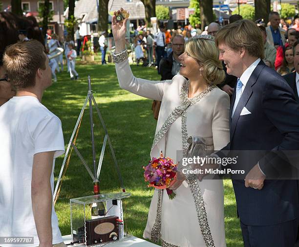 King Willem-Alexander and Queen Maxima of The Netherlands participate in activities during a one day visit to Groningen and Drenthe provinces at...