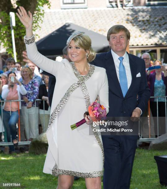 King Willem-Alexander and Queen Maxima of The Netherlands participate in activities during a one day visit to Groningen and Drenthe provinces at...