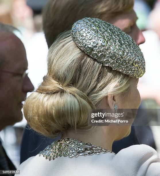 King Willem-Alexander and Queen Maxima of The Netherlands participate in activities during a one day visit to Groningen and Drenthe provinces at...