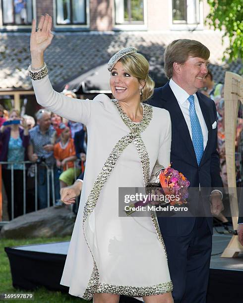 King Willem-Alexander and Queen Maxima of The Netherlands participate in activities during a one day visit to Groningen and Drenthe provinces at...