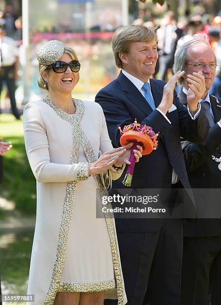 King Willem-Alexander and Queen Maxima of The Netherlands participate in activities during a one day visit to Groningen and Drenthe provinces at...