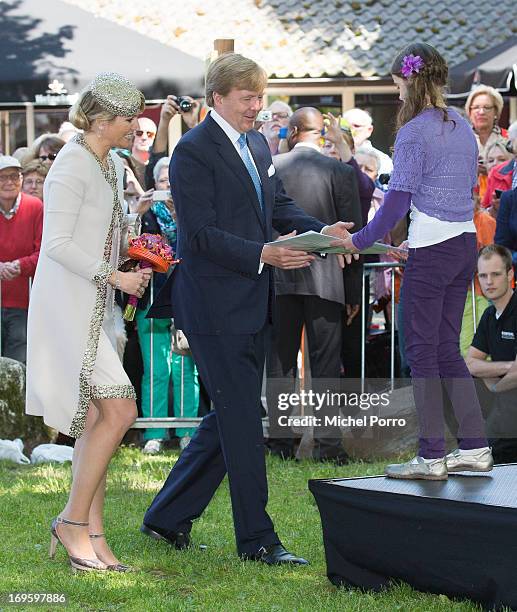 King Willem-Alexander and Queen Maxima of The Netherlands participate in activities during a one day visit to Groningen and Drenthe provinces at...