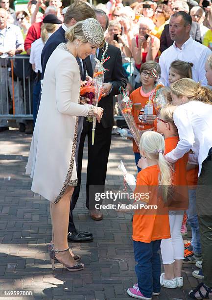 King Willem-Alexander and Queen Maxima of The Netherlands participate in activities during a one day visit to Groningen and Drenthe provinces at...