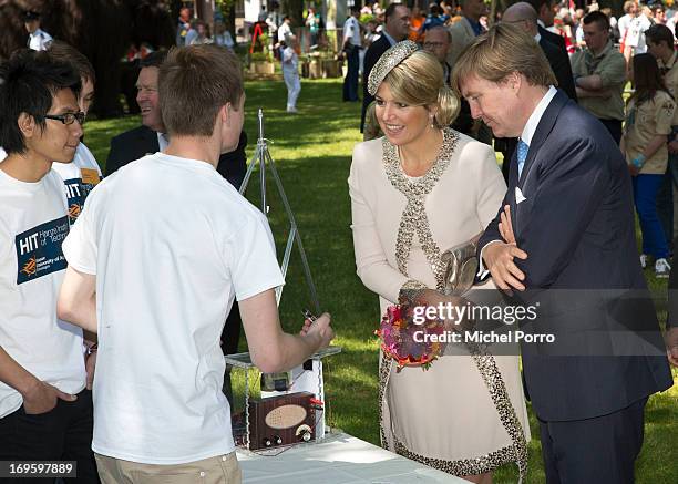 King Willem-Alexander and Queen Maxima of The Netherlands participate in activities during a one day visit to Groningen and Drenthe provinces at...