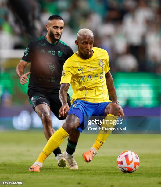 Talisca of Al-Nassr Club in action during the Saudi Pro League match between Al- Nassr and Al-Ahli at King Saud University Stadium on September 22,...