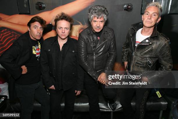 The International Swingers featuring Glen Matlock , James Stevenson , Clem Burke and Gary Twinn pose for a portrait backstage at The Viper Room in...