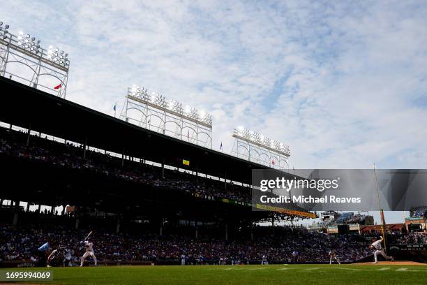 Brent Suter of the Colorado Rockies delivers a pitch to Nico Hoerner of the Chicago Cubs during the seventh inning at Wrigley Field on September 22,...