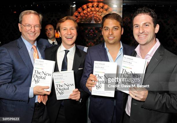 Executive Chairman of Google Eric Schmidt, Dave Clark, Jamie Reuben and Director of Google Ideas Jared Cohen attend the launch of 'The New Digital...