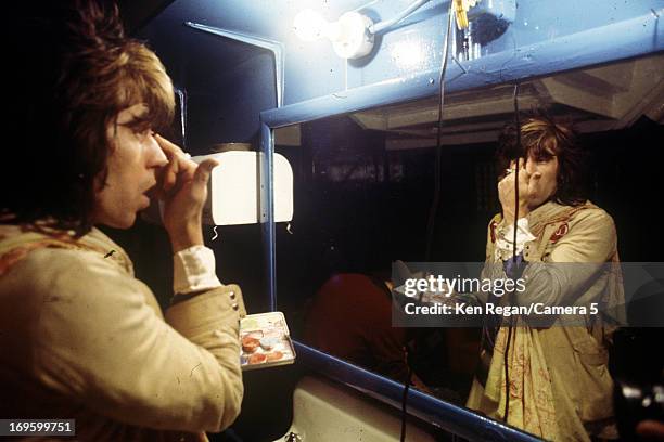 Keith Richards of the Rolling Stones is photographed backstage in 1972 in Long Beach, California. CREDIT MUST READ: Ken Regan/Camera 5 via Contour by...