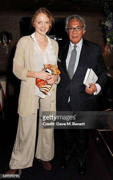 Lily Cole and Sir David Tang attend the launch of 'The New Digital Age: Reshaping The Future Of People, Nations and Business' by Eric Schmidt and...