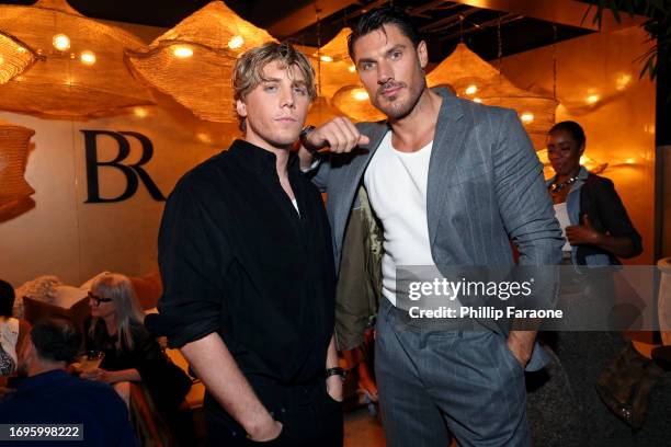 Lukas Gage and Chris Appleton attend the opening of BR Home on Melrose Avenue on September 21, 2023 in West Hollywood, California.