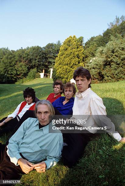 The Rolling Stones are photographed at Longview Farm in September 1981 in Worcester, Massachusetts. CREDIT MUST READ: Ken Regan/Camera 5 via Contour...
