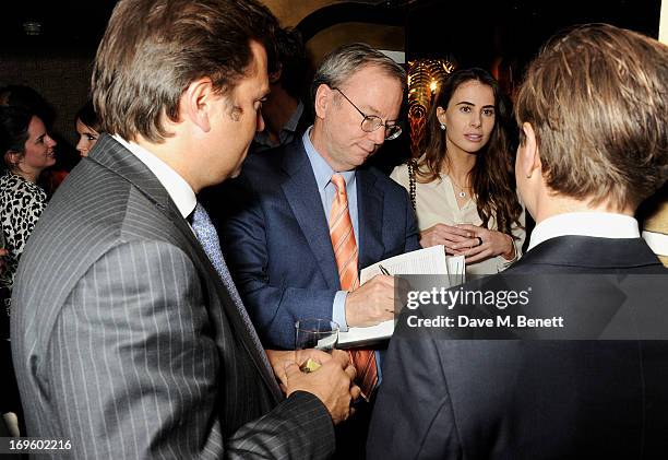 Executive Chairman of Google Eric Schmidt signs copies of his book 'The New Digital Age: Reshaping The Future Of People, Nations and Business' by...