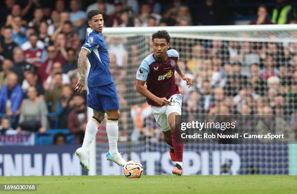 Aston Villa's Boubacar Kamara during the Premier League match between Chelsea FC and Aston Villa at Stamford Bridge on September 24, 2023 in London,...