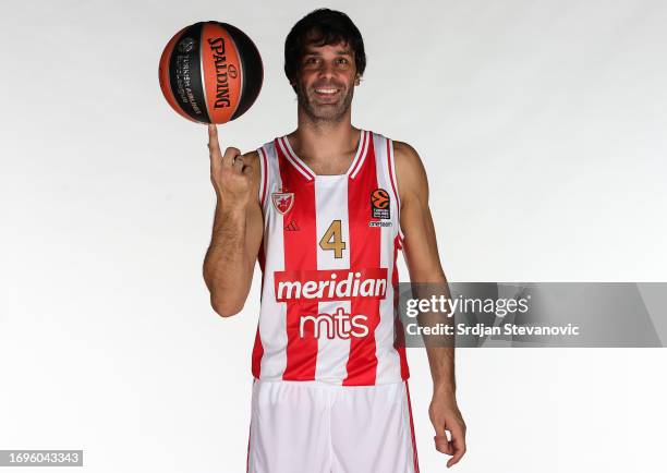 Milos Teodosic, #4 poses during 2023/2024 Turkish Airlines EuroLeague Media Day Crvena Zvezda Meridianbet Belgrade at Aleksandar Nikolic Hall on...