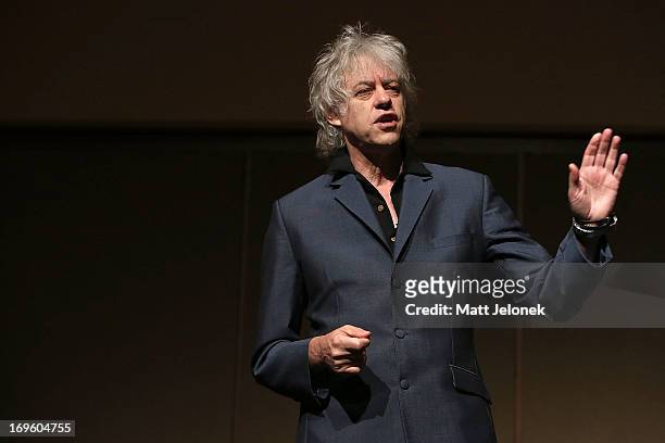 Bob Geldof speaks to attendees of the Business Chicks Breakfast at the Hyatt Regency on May 29, 2013 in Perth, Australia.