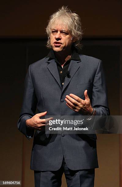 Bob Geldof speaks to attendees of the Business Chicks Breakfast at the Hyatt Regency on May 29, 2013 in Perth, Australia.