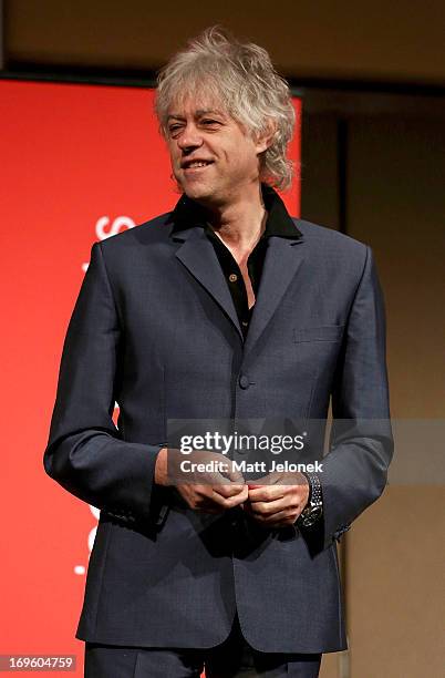 Bob Geldof speaks to attendees of the Business Chicks Breakfast at the Hyatt Regency on May 29, 2013 in Perth, Australia.
