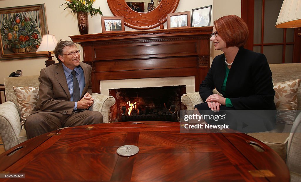Bill Gates Meets Australian Prime Minister Julia Gillard