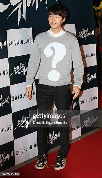 Song Joong-Ki attends 'Secretly and Greatly' VIP press screening at COEX Megabox on May 27, 2013 in Seoul, South Korea.