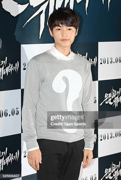Song Joong-Ki attends 'Secretly and Greatly' VIP press screening at COEX Megabox on May 27, 2013 in Seoul, South Korea.