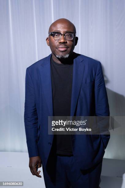 Edward Enninful attends the Versace fashion show during the Milan Fashion Week Womenswear Spring/Summer 2024 on September 22, 2023 in Milan, Italy.