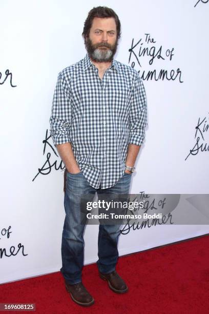 Actor Nick Offerman attends the "The Kings Of Summer" Los Angeles premiere held at the ArcLight Hollywood on May 28, 2013 in Hollywood, California.