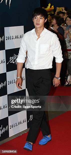 Kim Hyun-Joong attends 'Secretly and Greatly' VIP press screening at COEX Megabox on May 27, 2013 in Seoul, South Korea.