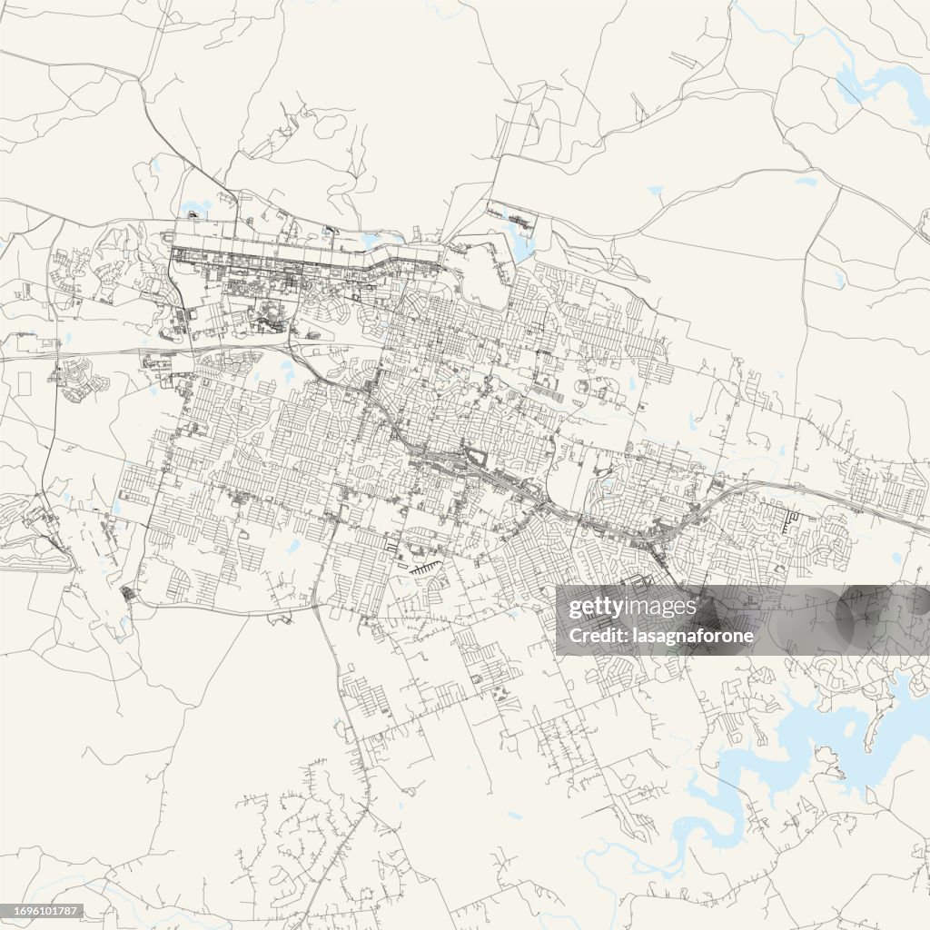 Killeen, Texas, USA Vector Map