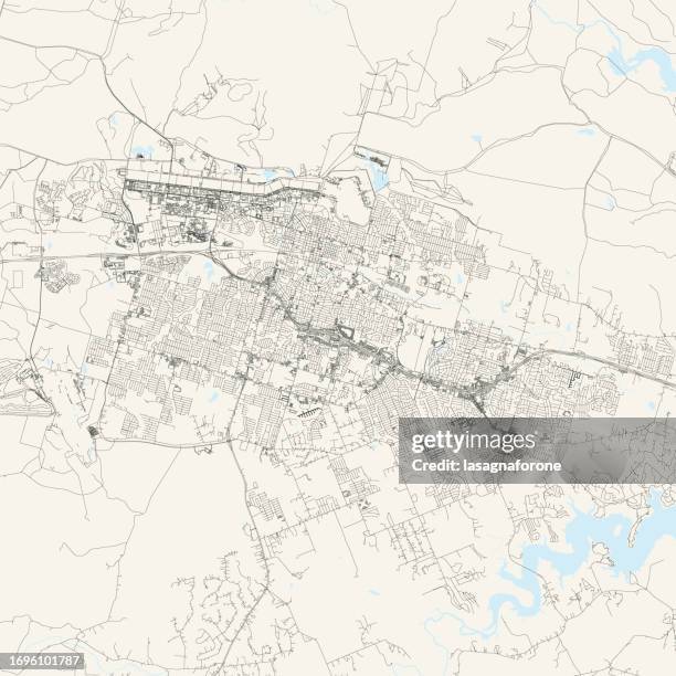 Killeen Texas Usa Vector Map High-Res Vector Graphic