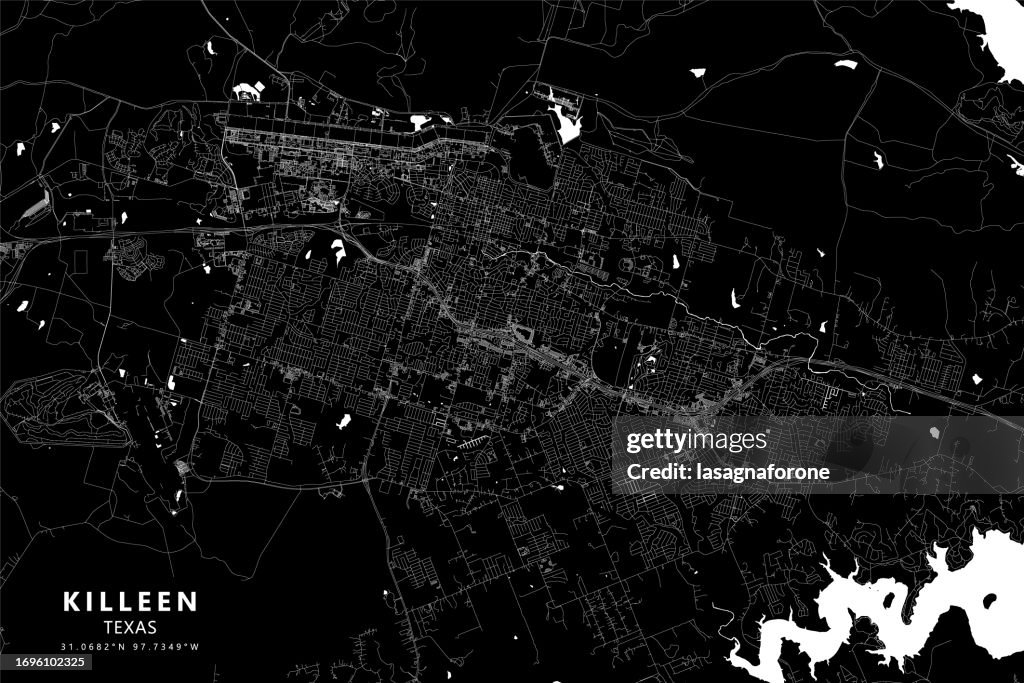 Killeen, Texas, USA Vector Map
