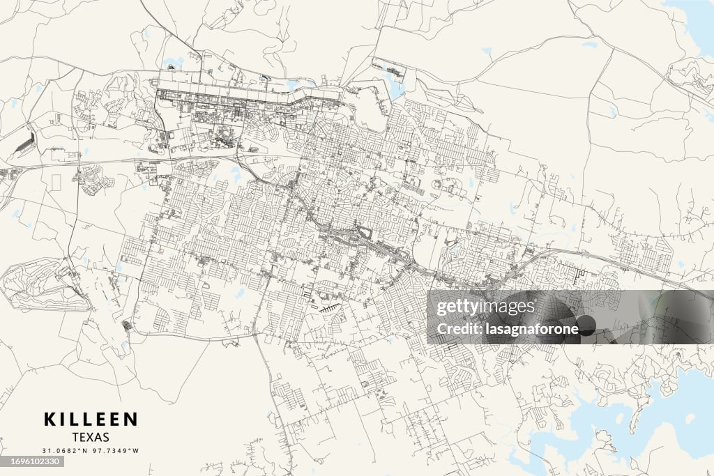 Killeen, Texas, USA Vector Map